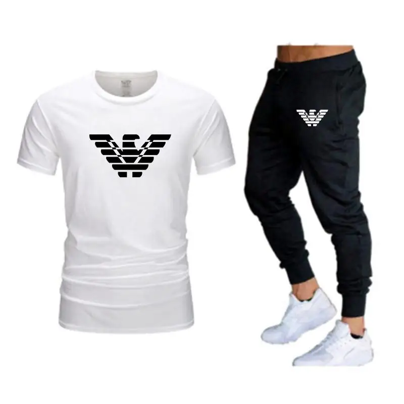 

Men's Sets T Shirts+Shorts Men Brand Two Piece Suit Tracksuit Male Casual Tshirts Workout Fitness Sets Jogger Suits For Men