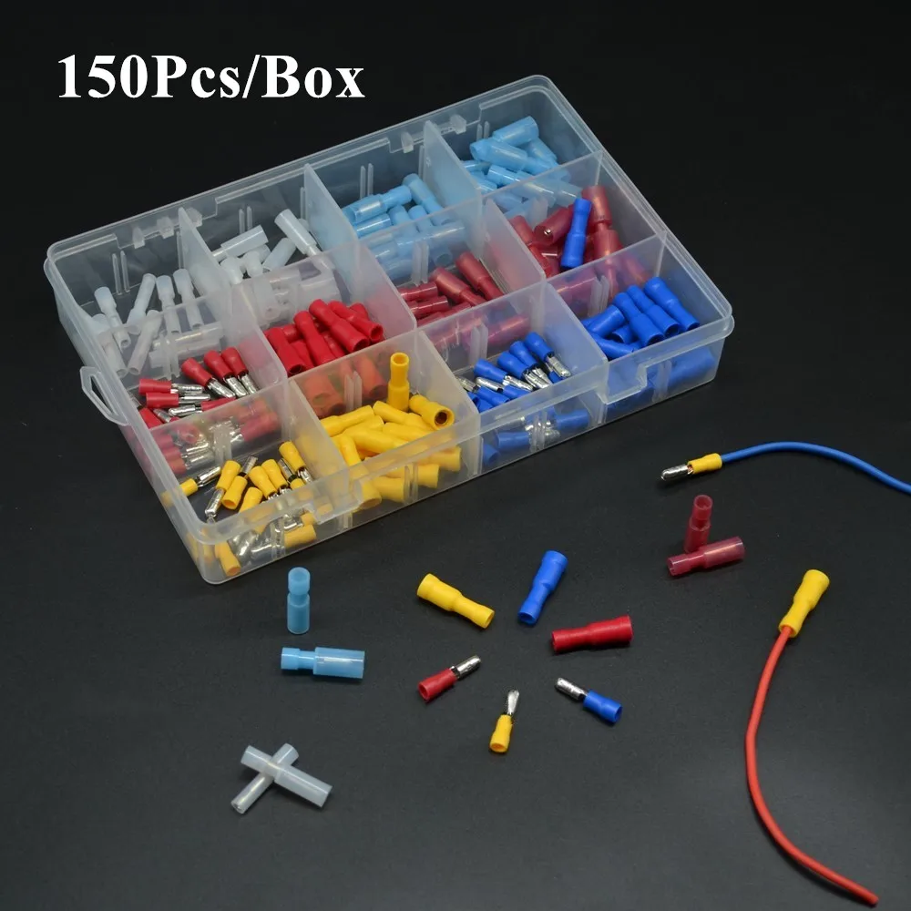 

Обжимные клеммы, 150 шт., 24-10 AWG, нейлоновые