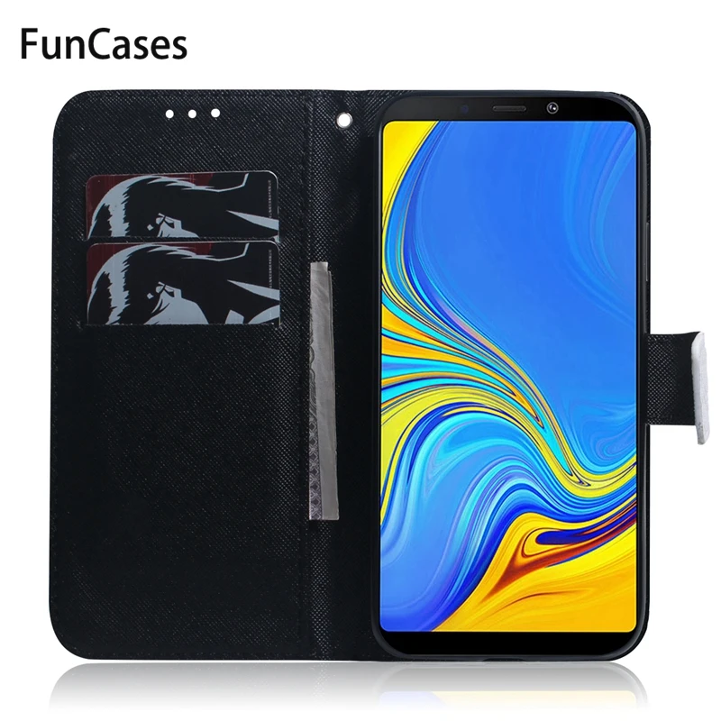 Чехол для Samsung Galaxy A9 2018 волк панда Магнитный Флип-кошелек чехлы телефона чехол A920
