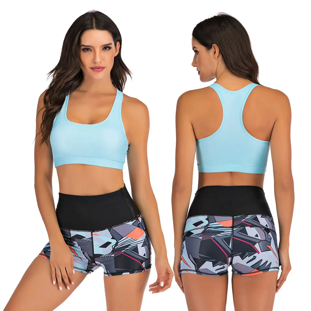 Женские спортивные купальники из двух предметов с укороченным топом Racerback