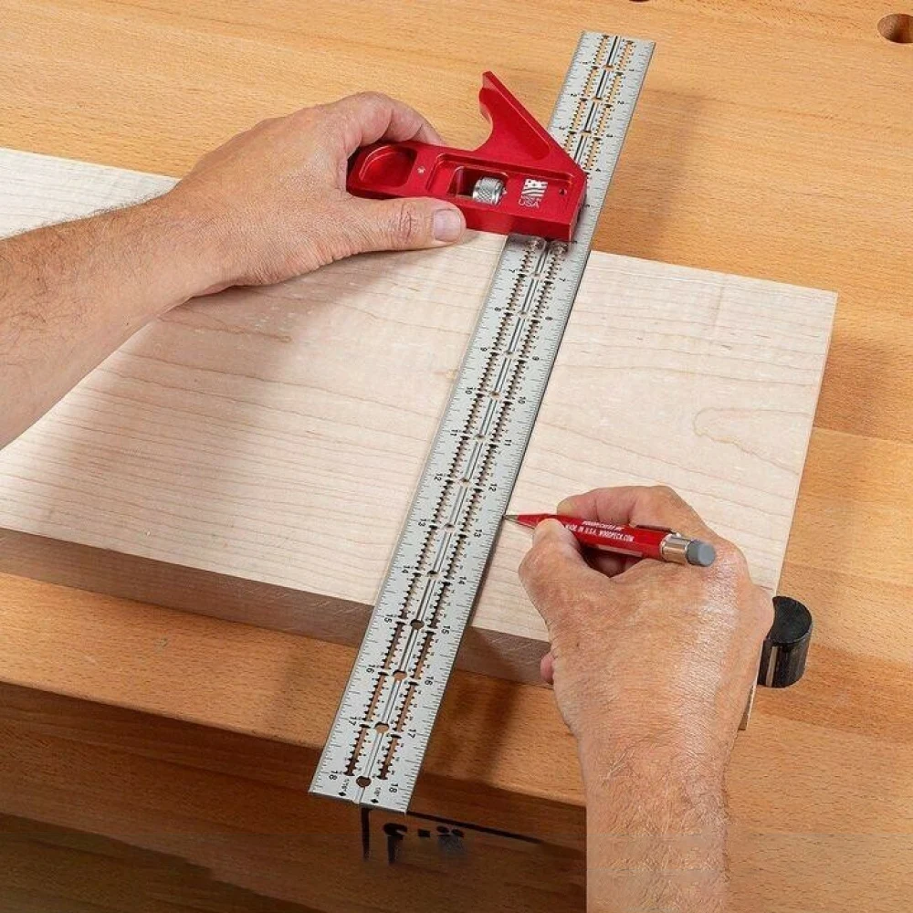 

15/30/45cm Adjustable Measuring Tool Right Angle/Triangle Woodworking Caliper Woodworking Caliper Positioning Line Drawing Ruler