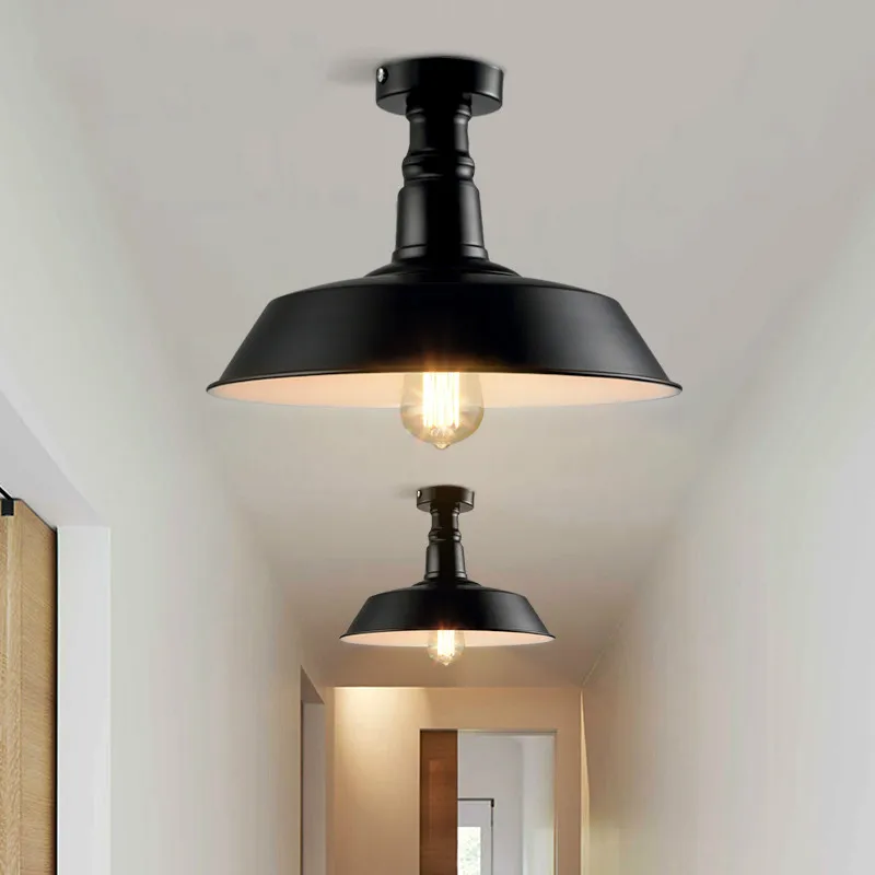 Винтажные светодиодные потолочные светильники железные для гостиной Абажур В