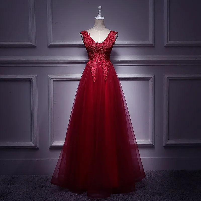 2020 бургундское тонкое вечернее платье женское банкетное Элегантное Длинное с