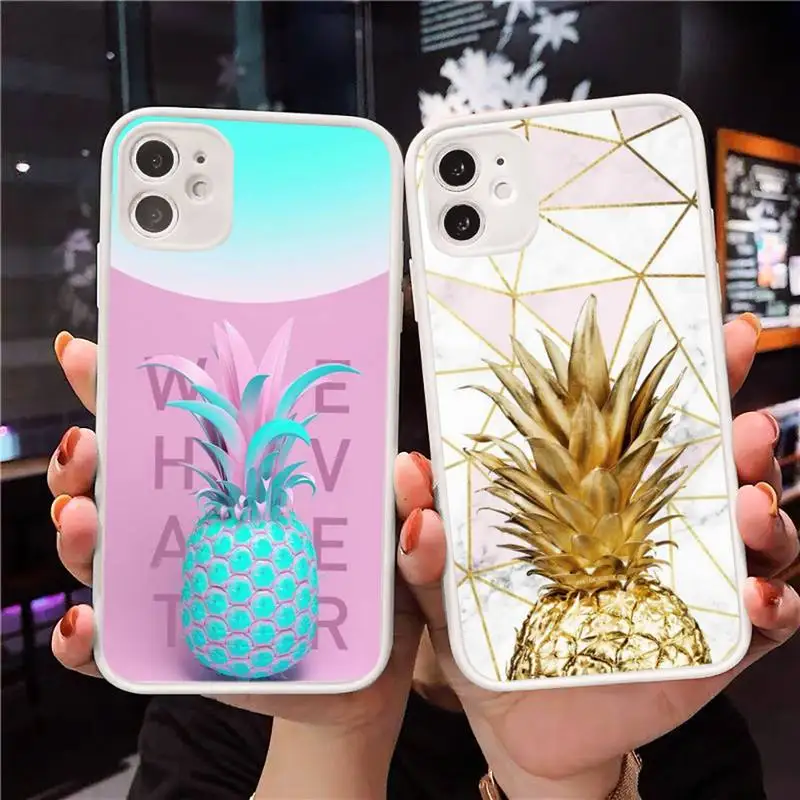 

Pineapple Phone Case Clear matte transparent For white iPhone 7 8 x xs xr 11 12 pro plus max mini Funda