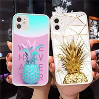 pineapple phone case clear matte transparent for white iphone 7 8 x xs xr 11 12 pro plus max mini funda