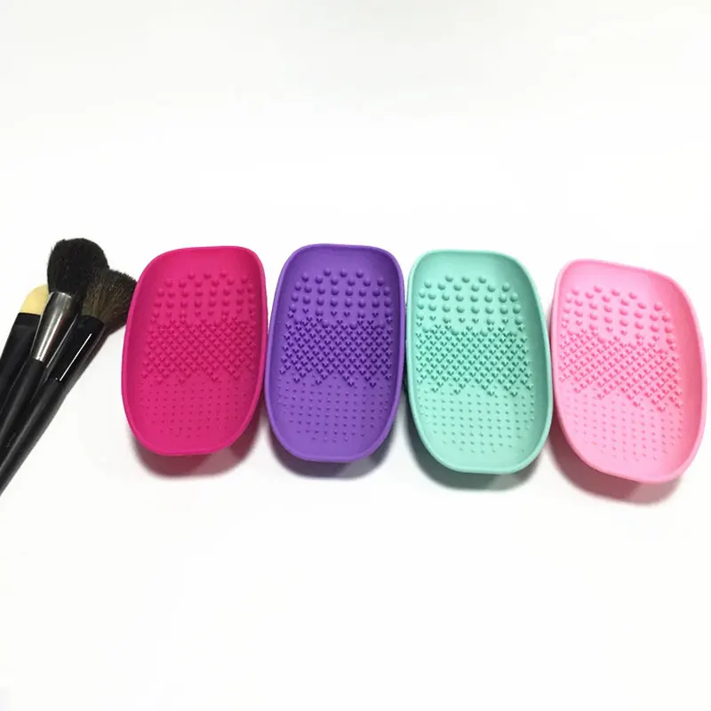 

Силиконовый коврик для чистки кистей для макияжа, основа под макияж, бровей, косметическая кисть, скруббер, доска, подкладка, гелевый коврик,...