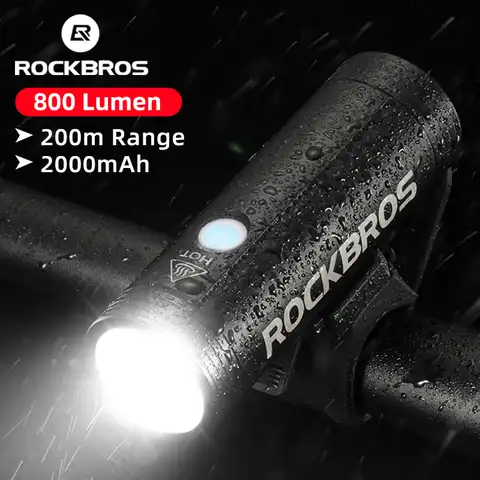 Велосипесветильник фонарь ROCKBROS, заряжаемый передний светодиодный мини-фонарь для велоспорта, 800 люмен, USB