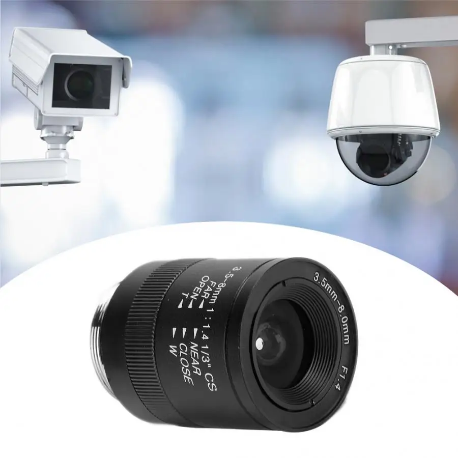 3 5-8 мм 720P Алюминий сплав CS- Mount F1.4 CCTV Камера Ручная настройка апертуры объектива с