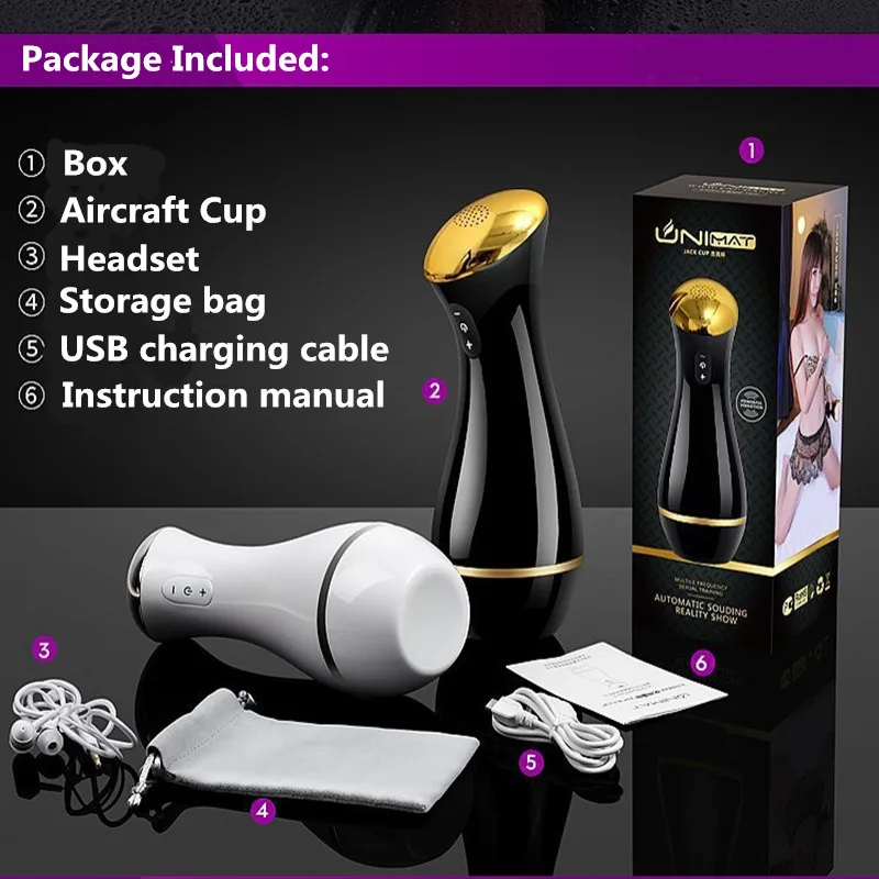 Водонепроницаемый мужской мастурбатор с автоматическим нагревом Реалистичная