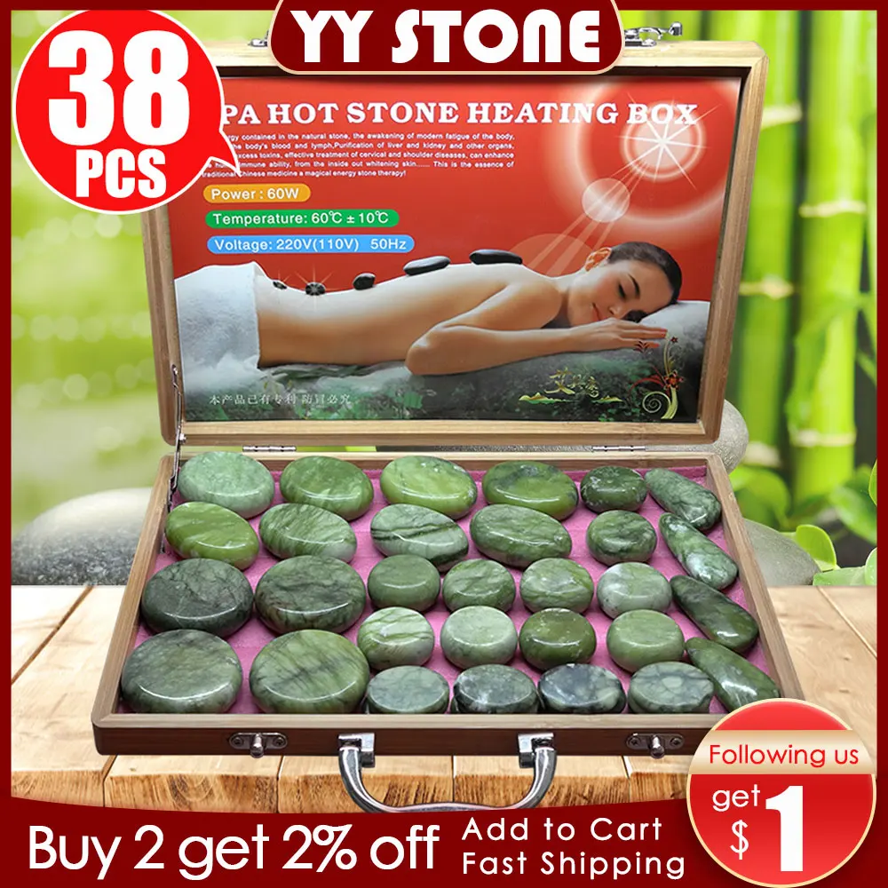 

Tontin Jade glaze hot stone massage Set massager back massageador Health Care stones for massage spine basalt lava stone spa