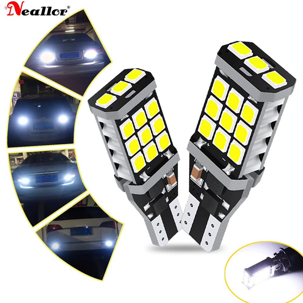 

Neallor 1200LM T15 LED Lamp Light W16W LED Canbus No Error 2835 21SMD 912 921 Bulb Car Backup Reverse Light Auto Lamp 6000K