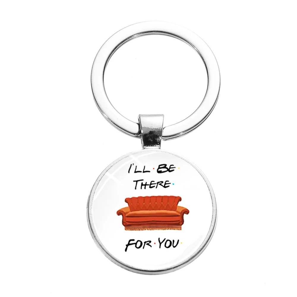 Style 8 SONGDA Newest Friends TV Show Keychain 25th Anniversary Series Cartoon Fun Pattern Glass Dome Pendant Key Chain for Good Friend - Цвет: Style 8