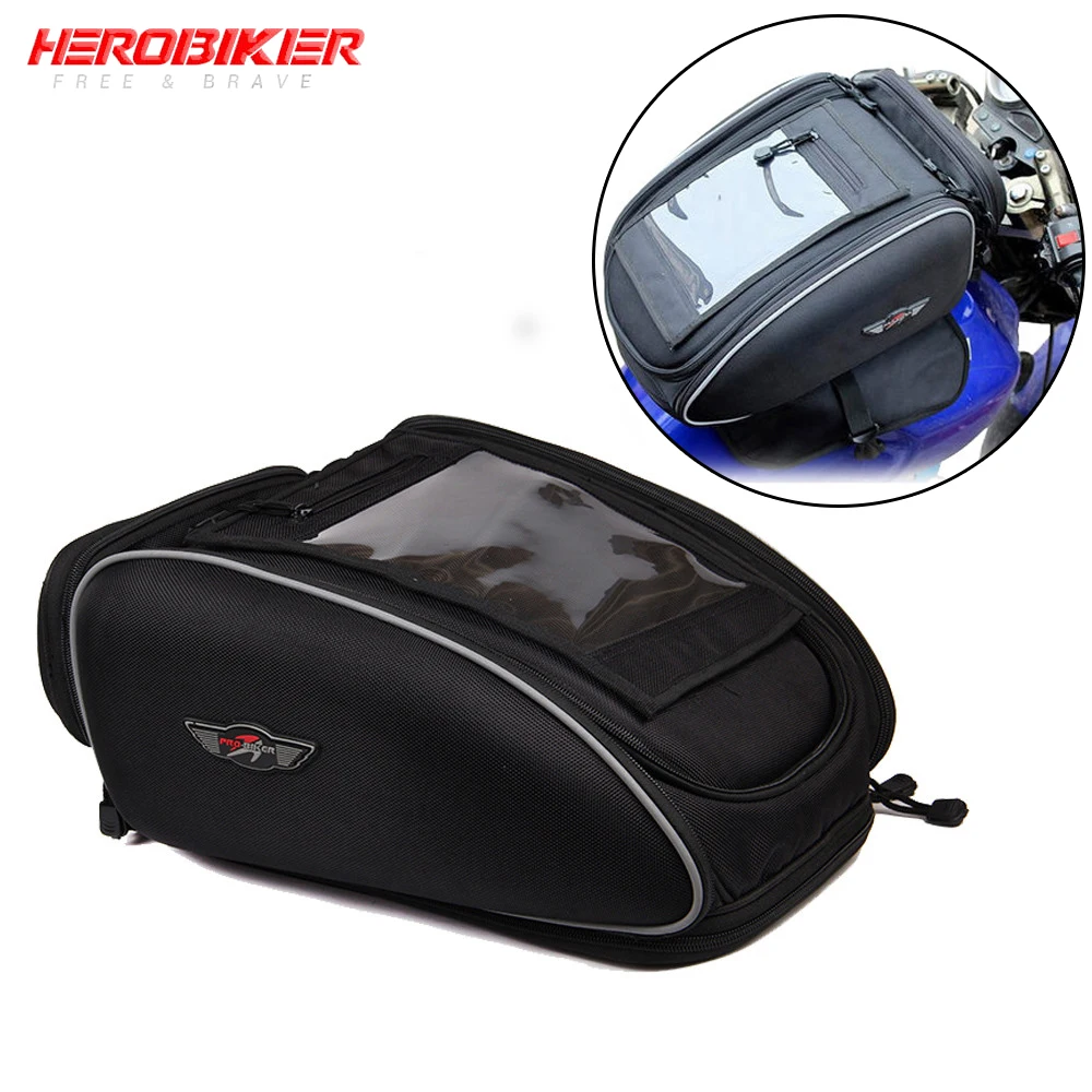 

Мотоциклетная сумка HEROBIKER, мотоциклетная сумка, черная, водонепроницаемая, с магнитным креплением на бак для масла и топлива
