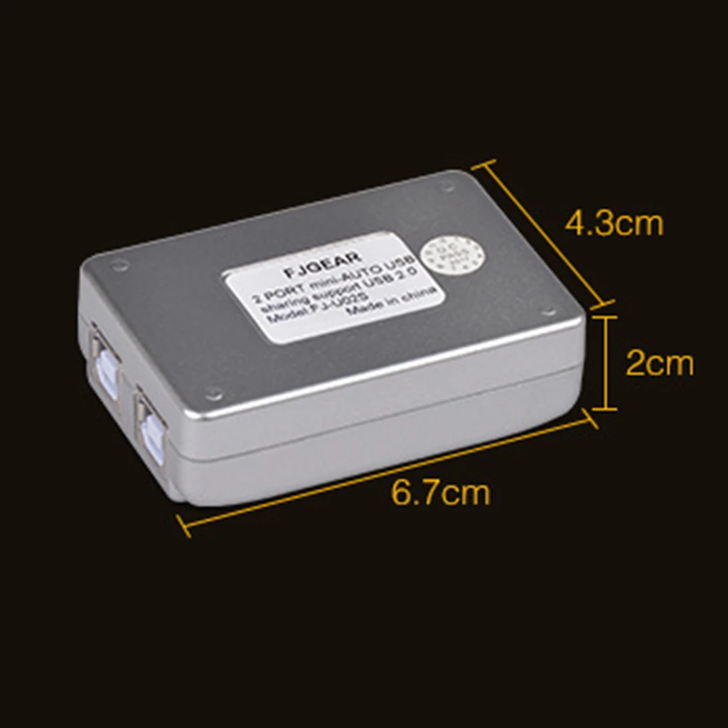 

2021 new ABS 2Port USB2.0 Type-b Printer Switch Hub Switcher Sharing Box For Computer