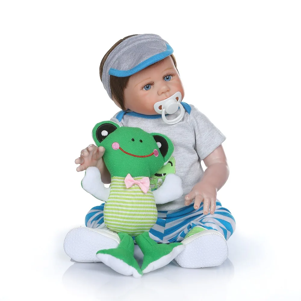 48 см полностью силиконовая кукла Реборн игрушка для девочек Реалистичная