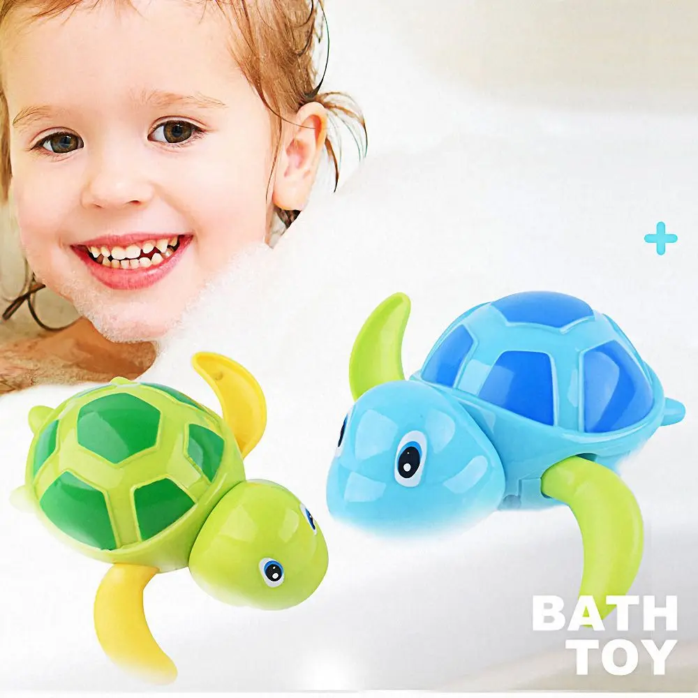 Cute Cartoon Animal Tortoise Classic Baby Water Toy Infant Swim Turtle Wound-up Chain Clockwork Kids Beach Bath Toys Bathroom