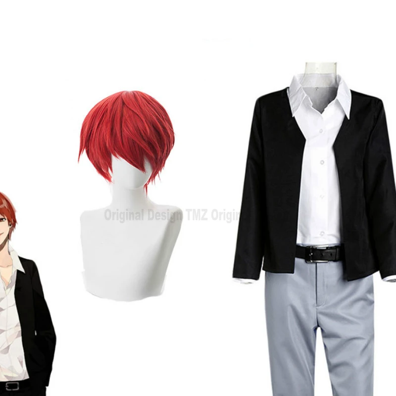 

Аниме-Черный Рок-акабане Карма короткий парик Косплэй Костюм волосы вечерние Для мужчин Косплэй парики, одежда для девочек 5 предметов