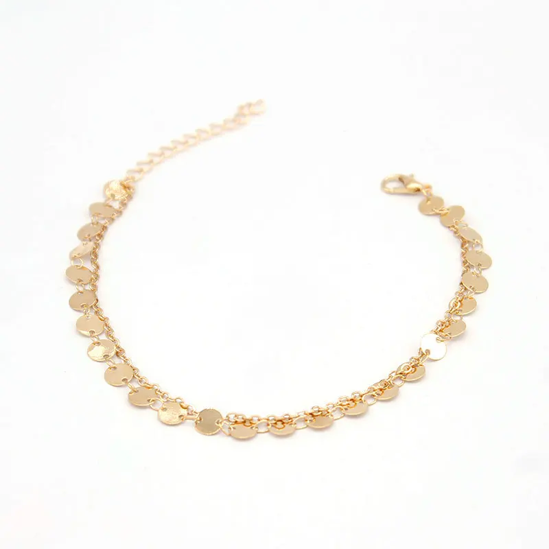 модная волна женская лодыжка босоножка цепь круглые стружки декоративные