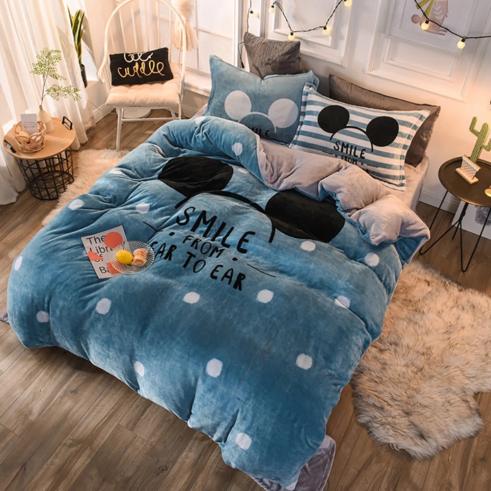 

Супермягкий теплый фланелевый Комплект постельного белья AB двухсторонний пододеяльник 2 наволочки, простыня/покрывало для дивана/стула дл...