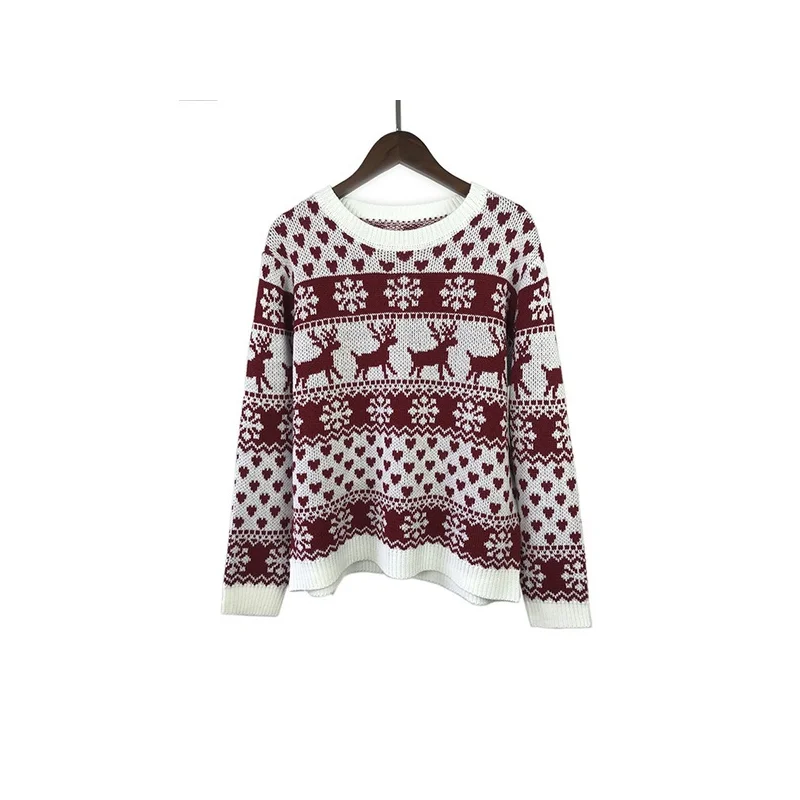 

Новинка, модные шикарные женские пуловеры с рождественскими снежинками и оленями, вязаный свитер, топ-40