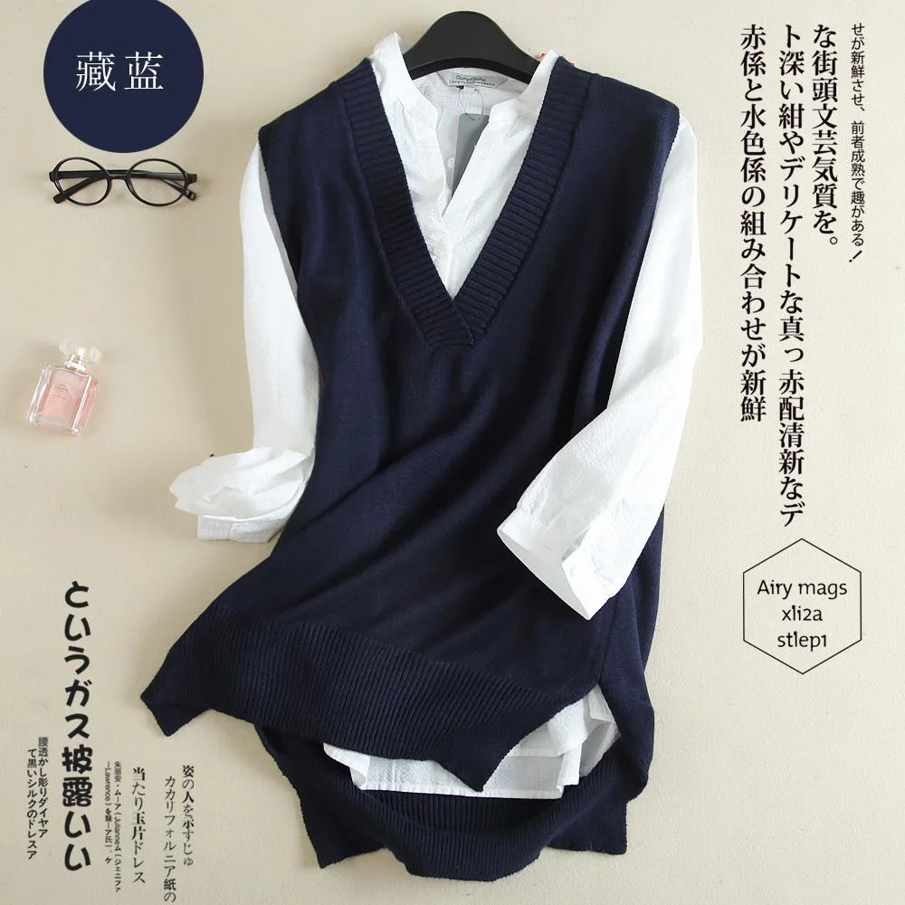 Женский кашемировый жилет Повседневный свитер свободного кроя с V-образным