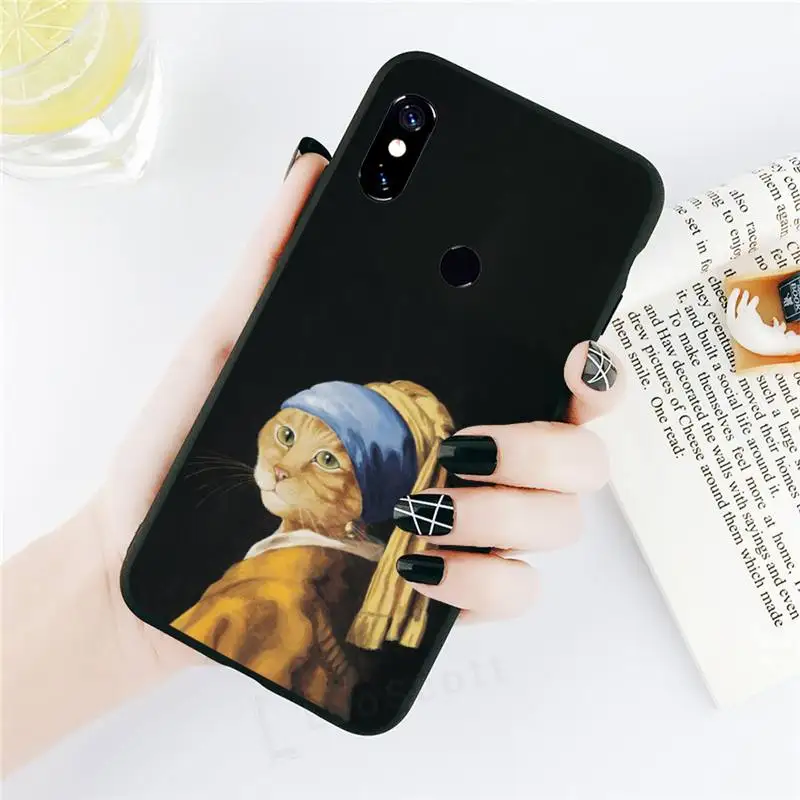 

Cat retro Art Aesthetics luxury design Phone Case shell For Xiaomi Redmi note 7 8 9 t k30 max3 9 s 10 pro lite