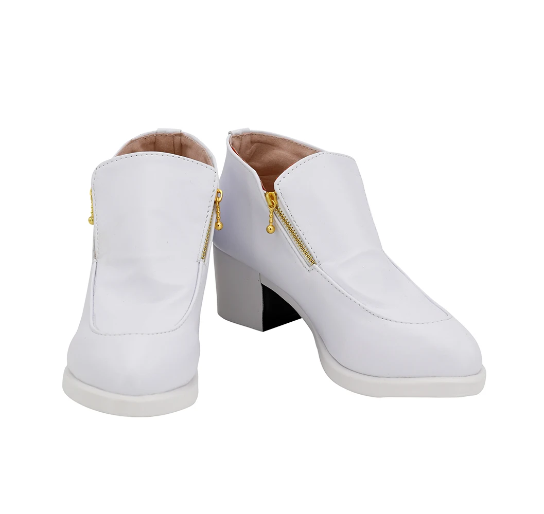 Белые ботинки для косплея с двойной молнией Хэллоуина | Тематическая одежда и