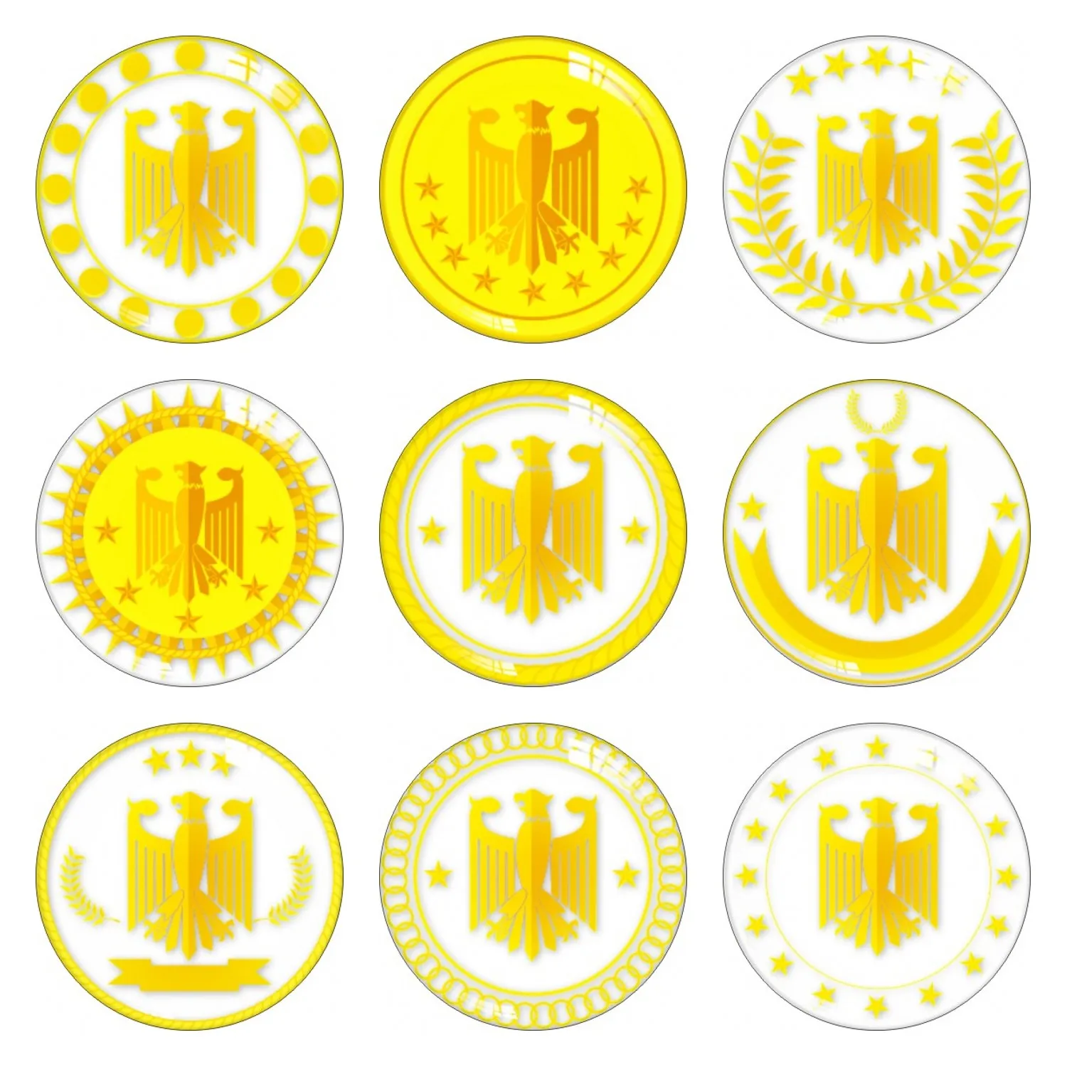 Стеклянные кнопки ювелирные изделия Золотой орел значок круглый кабошон с фото 12