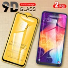 Закаленное стекло 9D для Samsung Galaxy A50A90A80A72A71A70A52A51A42A41A40A32A31A30A22 S, Защитная пленка для экрана, черная, 2 шт.