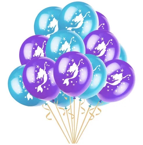 10pcs balloons Пусть "s Be Русалка тема вечерние украшения Русалка бумажный стаканчик ребенок счастливый ребенок любимый день рождения Детские вечерние принадлежности украшения - Цвет: 10pcs balloons