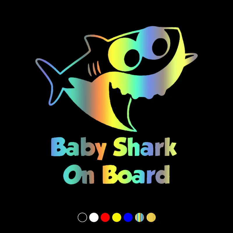 

Various Sizes Baby Shark on Board Car Sticker Car Decal Waterproof Stickers on Truck Bumper Rear Window Vinyl Die 15cm*15cm