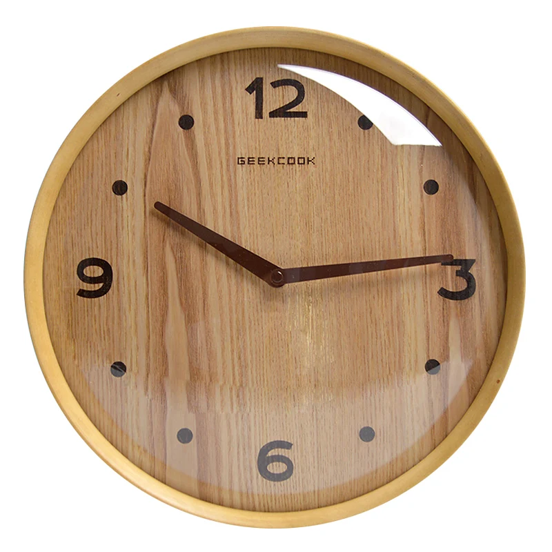 

Korean Wooden Wall Clocks Modern Glass Silent 30cm Battery Clocks Living Room Classic Rustic Wandklok Minimalist Decor OE50ZB