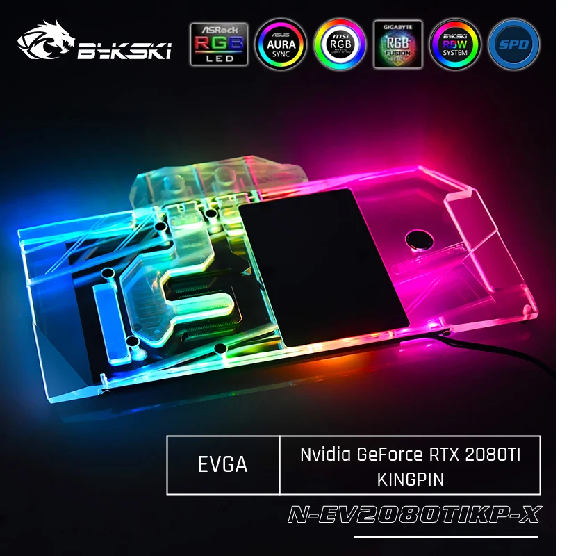 Блок водяного охлаждения Bykski для EVGA Nvidia Geforce RTX 2080Ti KiNGPIN|Кулеры и системы