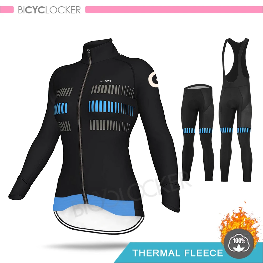 Женская одежда для велоспорта длинный рукав Джерси набор термо флис Mtb форма