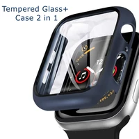 new glass cover for apple watch case 6se54321 iwatch 42mm 38mm bumper tempered glass for apple watch 44mm 40mm 42mm 38mm