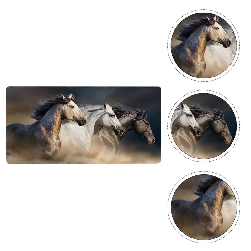 

1pc Horse Pattern Anti-skid Large Keyboard Mat Laptop Desk Pad Mouse Mat for School Home Office