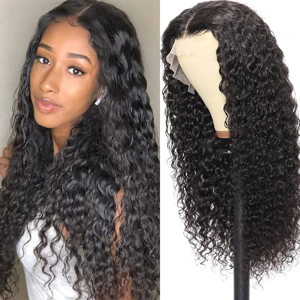 Deep Wave Lace Front Wigs Human Hair T Part Lace Closure Wig Pre Plucked Wigs for Black Women with Baby Hair Natural Hairline