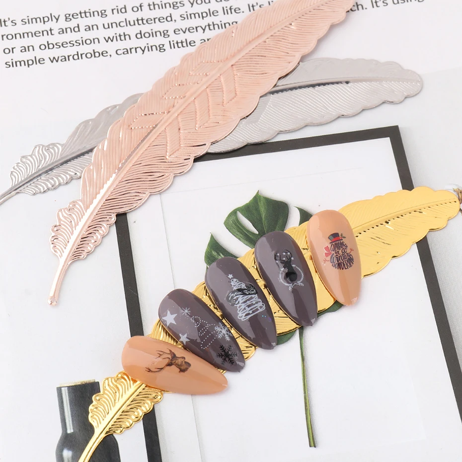 3 шт перо для дизайна ногтей стенд маникюра Дисплей ложный металлический гель лак