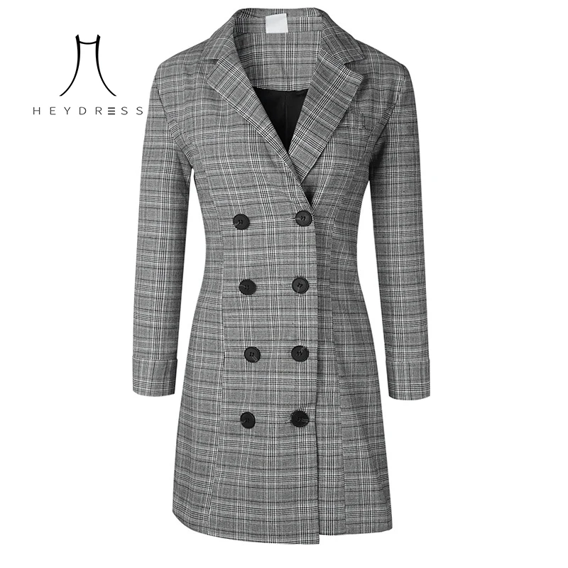 Женское платье блейзер с длинным рукавом Heydress офисное двубортное трапеция в
