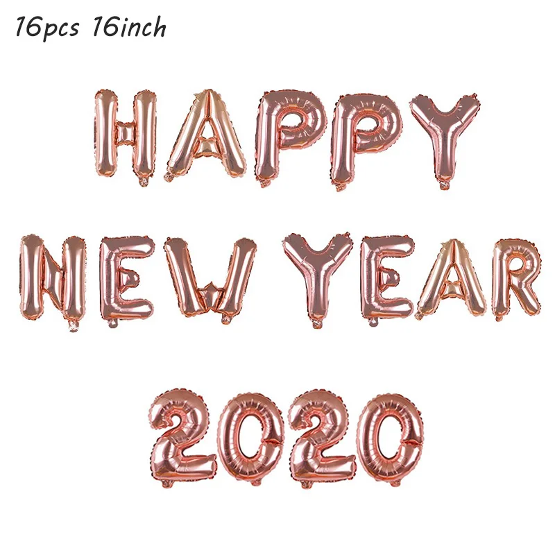 Happy New Year 2020 Фольгированные воздушные шары с новогодним днем фоторамка реквизит воздушные шары золотой черный баннер гирлянда Navidad новогодние вечерние принадлежности - Цвет: Happy New Year 2020