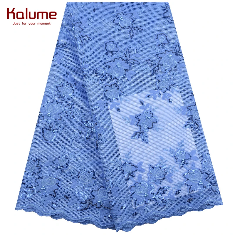 Kalume Latest African Sequins Lace Fabric Pure White French Mesh Fashion Nigerian Tulle For Wedding Dress F1903 | Дом и сад