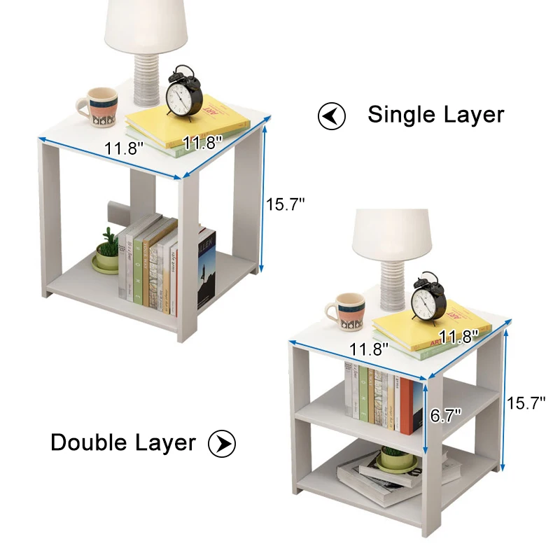 

2 Layer Mini Simple Modern Bedstand Wood Night Table Bedside Table Bedroom Nightstand Storage Cabinet Home Bedroom Furniture