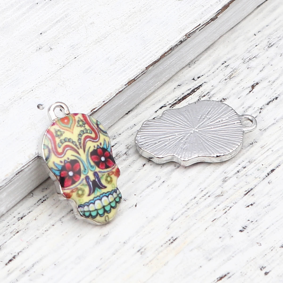 Шармы День мертвецов из цинкового сплава подвески сахар Череп золотой цвет