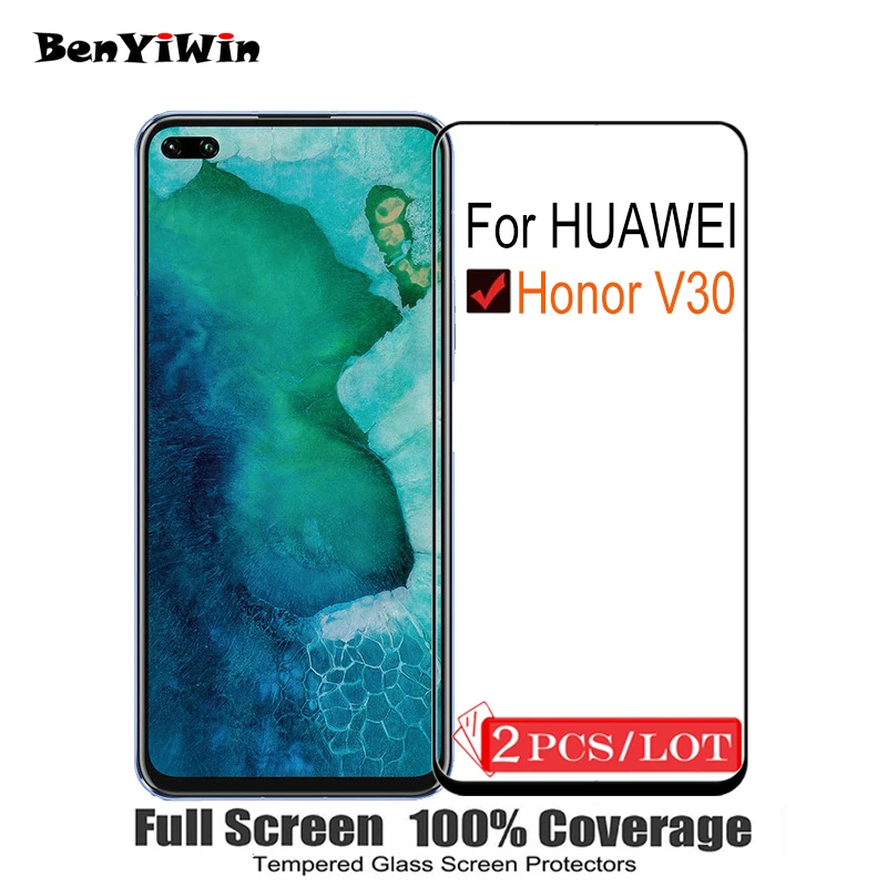 2 шт. 100% оригинальное закаленное стекло с полным покрытием для Huawei Honor V30 View 30