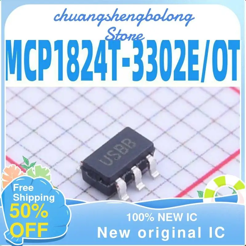 

10-200PCS MCP1824T-3302E/OT SOT23-5 US ** nuevo original