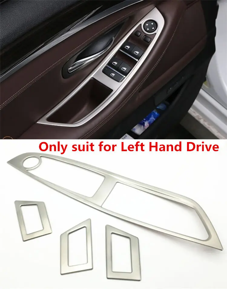 

4 шт., накладки на дверные и оконные переключатели из нержавеющей стали для BMW 5 Series F10 2011-2015, левый руль