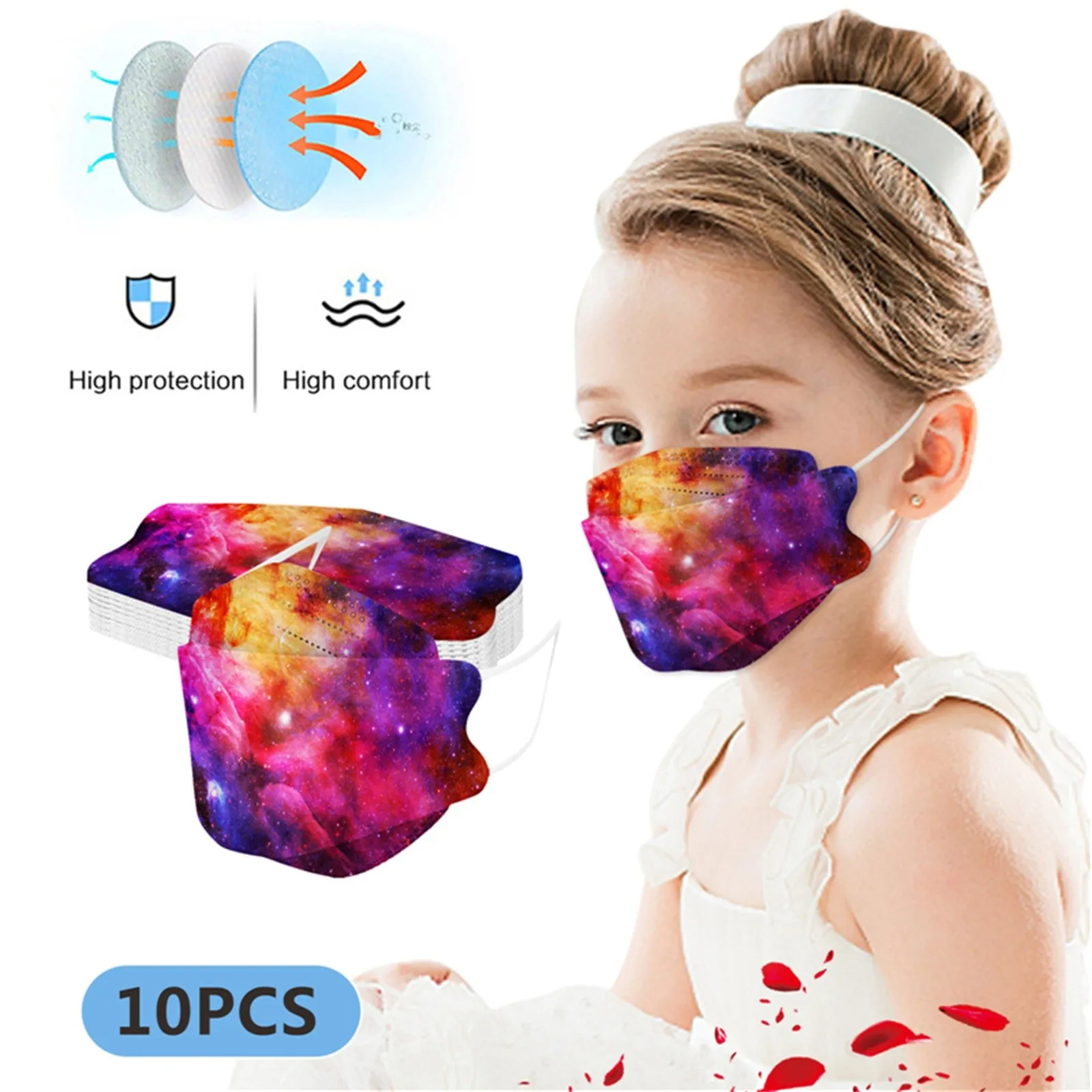 

10-50 шт./партия, детская 3-слойная маска с фильтром