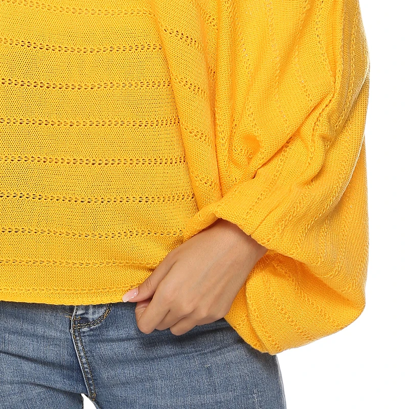 Женский трикотажный пуловер PGSD однотонный свободный свитер с вырезом лодочкой