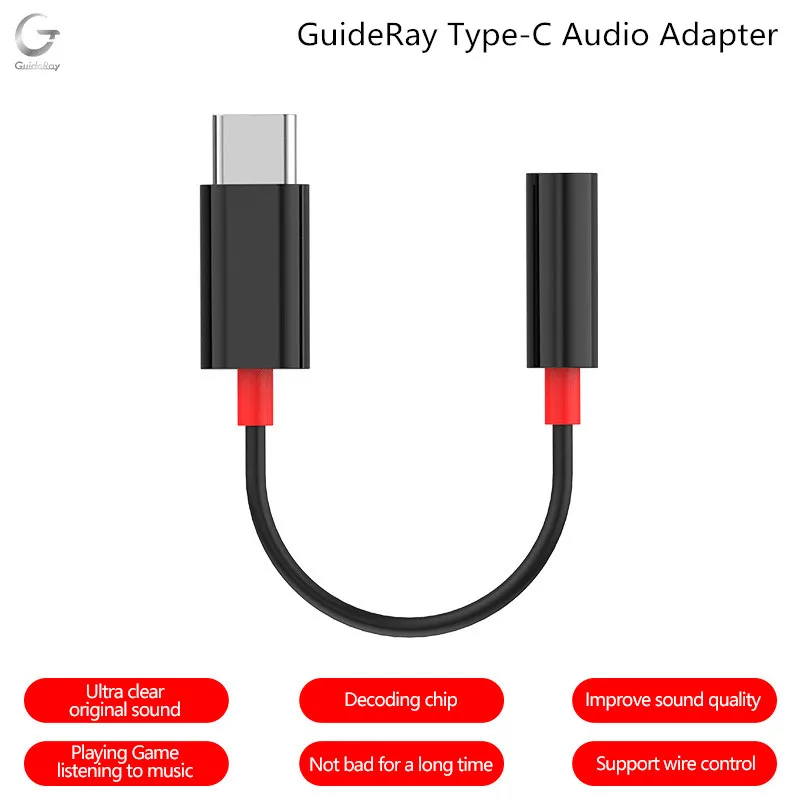Цифровой Кабель адаптер GuideRay CL06T с разъемом Type c на 3 5 мм для KZ ZSX ZS10PRO ZSNPRO BL03