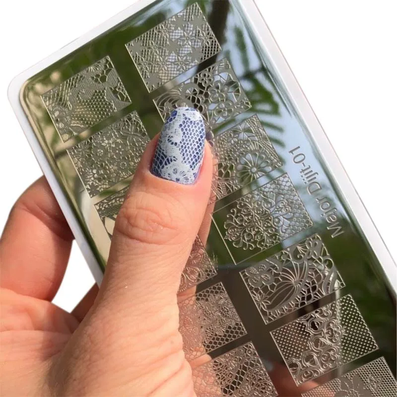 2017 Новое Прибытие 6.5*12.5 см кружева DIY Шаблона Nail Art Польский Штамповка Плиты 3D